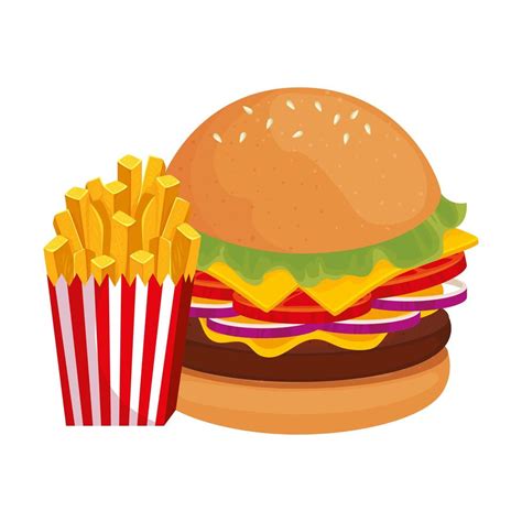 Burger And Fries Vector Art, Icons, and Graphics for Free Download