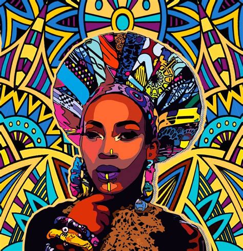 Afro woman contemporary poster