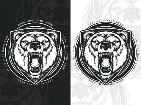 Panda head black and white logo 24675603 Vector Art at Vecteezy