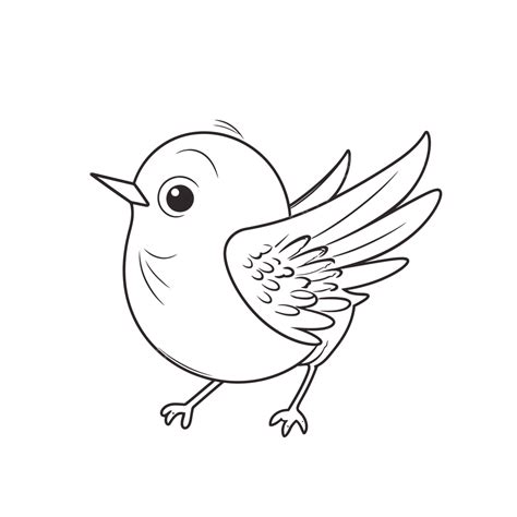 The Coloring Pages For Baby Bird With Wings Vector Illustration Vector ...