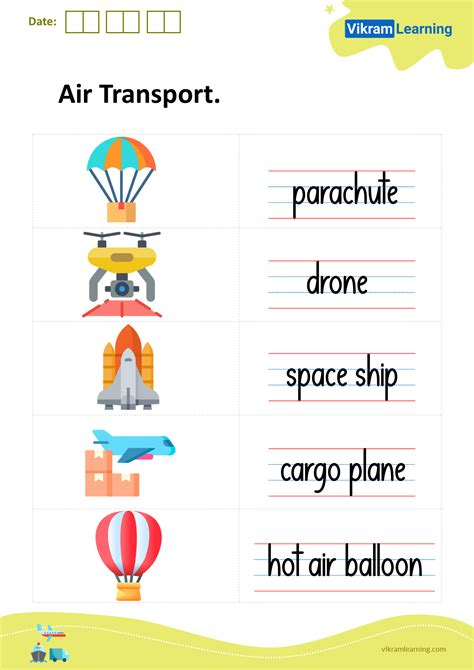 Download air transport worksheets | vikramlearning.com