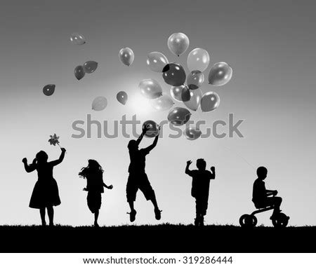 Children Playing Silhouettes Stock Vector 87370343 - Shutterstock