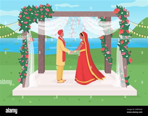 Indian wedding flat color vector illustration Stock Vector Image & Art ...