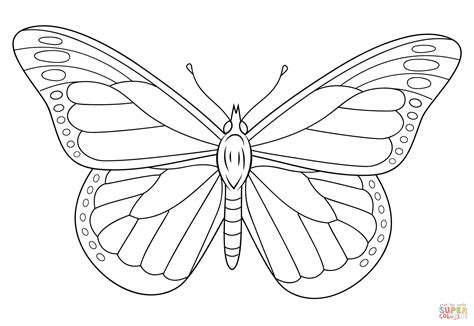 Free Butterfly Stencil | Monarch Butterfly Outline And Silhouette ...