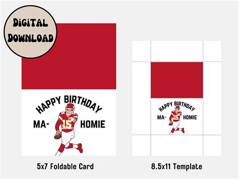 Patrick Mahomes Birthday Card Greeting Kansas City Chiefs Funny Cartoon ...