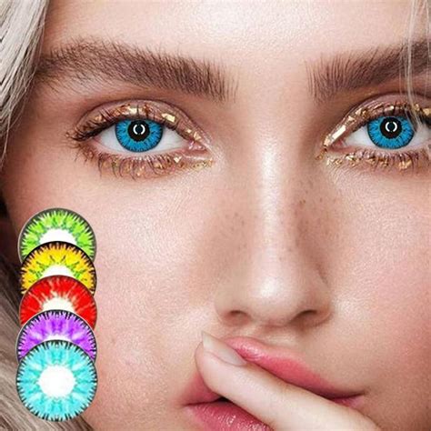 Buy Cosmetic Colorful Contact Lens (10 Color / 2 pcs) online from Luxenmart Buy here: https ...