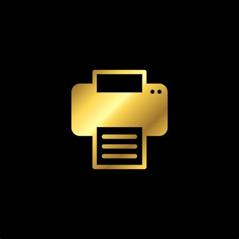 Premium Vector | Gold Color Printer Icon Vector Template