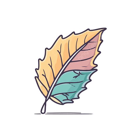 In The Style Of Warm Color Palettes Vector, A Lineal Icon Depicting Free Fall Leaf On White ...