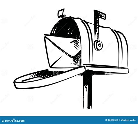 Illustration of mailbox stock vector. Illustration of blank - 28936514