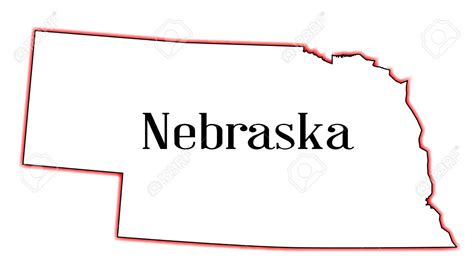 Outline of the US state of nebraska over a white background | State ...