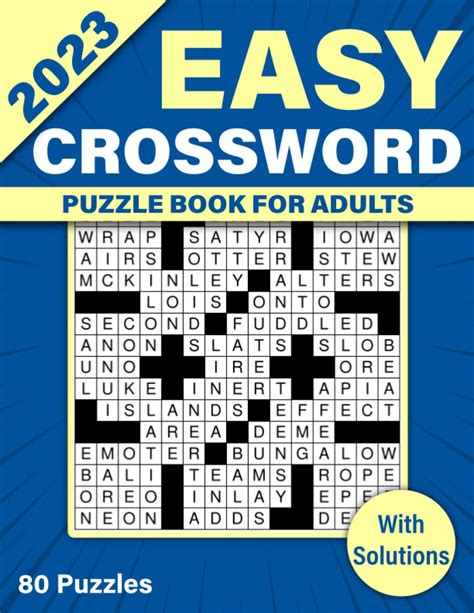 2023 Easy Crossword Puzzle Book For Adults: 80 Large Print Crossword ...