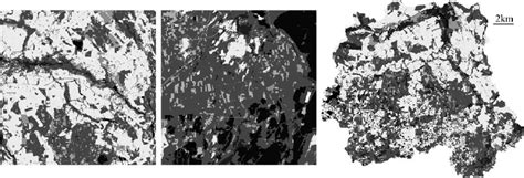 Maps of the different landscapes used in scale analysis (black areas... | Download Scientific ...