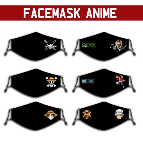 ONE PIECE FACE MASK ANIME WASHABLE PRINTED MONKEY D.LUFFY ANIME PELITUP ...