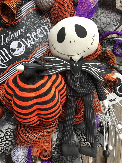 Jack Skellington Wreath, Halloween Wreath, Halloween Mesh Wreath ...