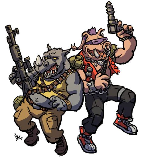 TMNT Rocksteady and Bebop by hugohugo on DeviantArt