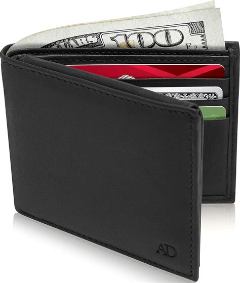 Amazon.com: Slim Leather Bifold Wallets For Men - Minimalist Mens ...