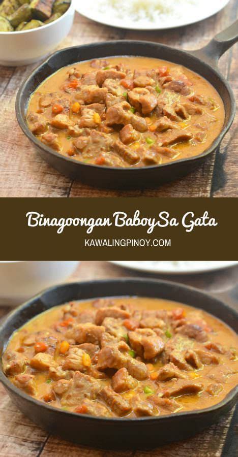 Binagoongan Baboy ss Gata | Recipe | Pork recipes, Recipes, Asian recipes