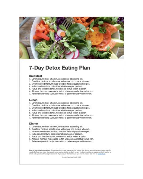 7-Day Detox Eating Plan - Www.grovesnaturopathics.com.au