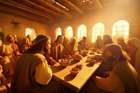 Premium AI Image | The Last Supper of Jesus Christ with the 12 apostles icon Religious history ...