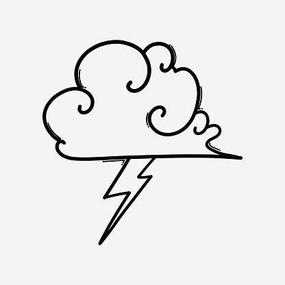 Thunder Doodle Vector Icon Drawing Sketch Illustration Hand Drawn Line ...