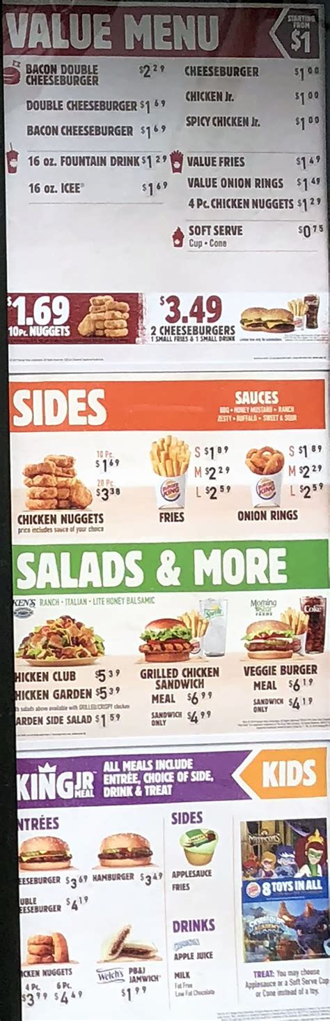 Burger King menu prices – SLC menu
