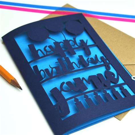 Personalised Papercut Birthday Card By The Portland Co