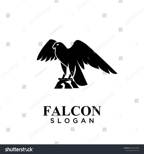 Falcon Black Logo Icon Design Vector Stock Vector (Royalty Free ...