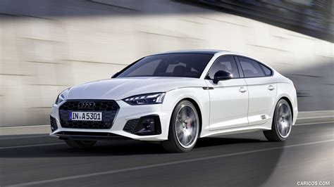 2022 Audi A5 Sportback S Line Competition Plus (Color: Glacier White Metallic) | Front Three-Quarter