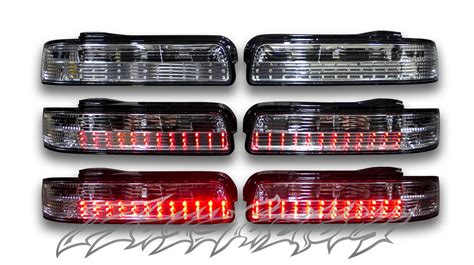 Nissan S13 Silvia (1989-1994 Nissan 240sx Coupe) All Clear Tail Lights LED CHROME HOUSING ...