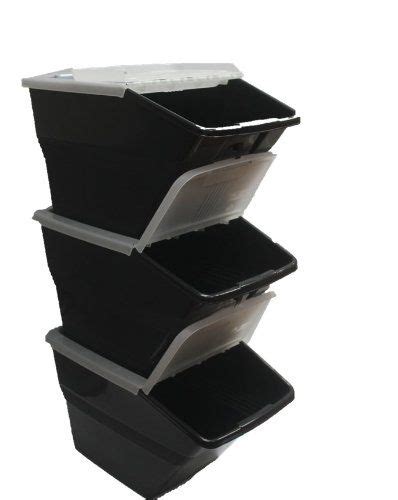 WTM BBCL-24 Stackable Bins with Hinged Lids, 24-Quart | Stackable bins, Storage bins with lids ...