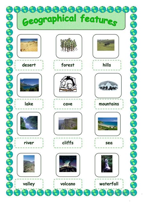 Geographical features - English ESL Worksheets for distance learning ...