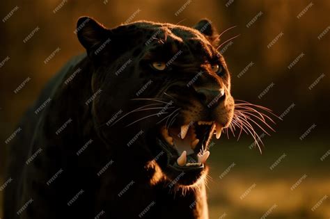 Premium AI Image | Angry roaring Panther High quality illustration ...