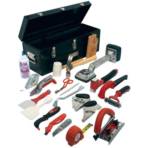 Roberts Pro Carpet Installation Tool Kit with 22 Tools and Steel Tool Box-10-750 - The Home Depot