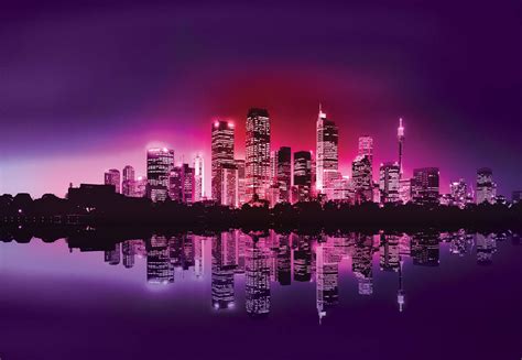 City Skyline At Sunset Purple(220WM) – Tapeedikodu.ee