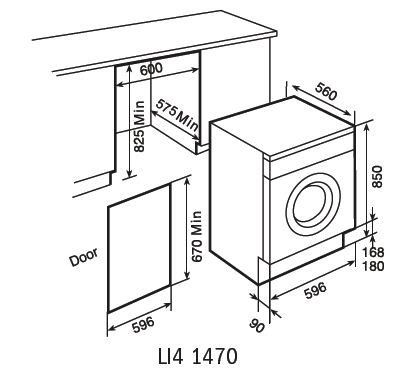 LI4 1470-washing-machine-dimensions | Glasgow Trade Kitchens