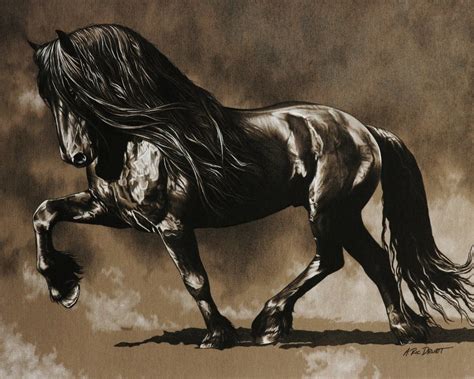 black horse painting