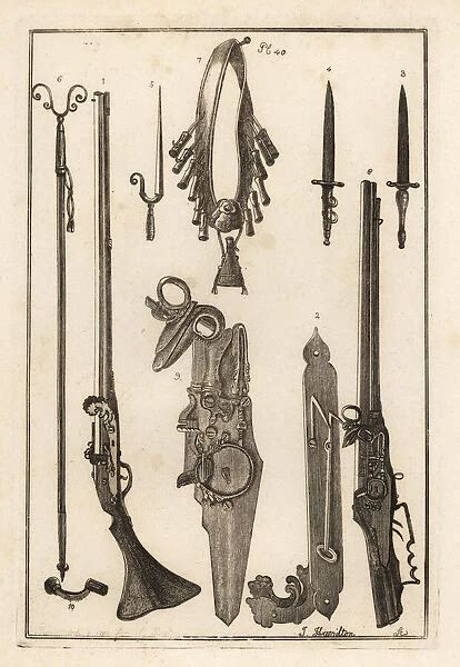 Musket parts including rest, bayonet, bandileer Our beautiful pictures are available as Framed ...