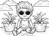 Summertime Coloring Fun  Page sketch template