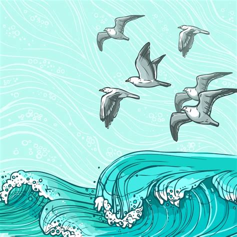 Free Vector | Sea waves illustration