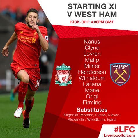 Liverpool Vs West Ham Lineup Today - Lalocades