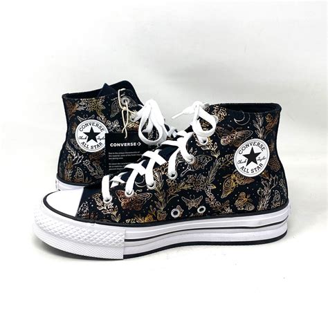 Converse CTAS Lift Platform High Top Black Kids Canvas Sneakers A01511C ...