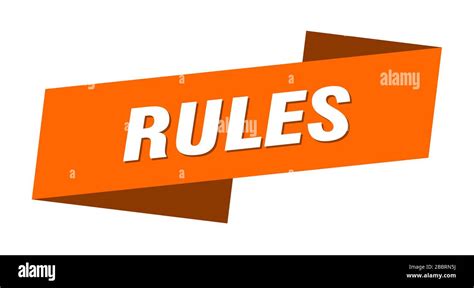 rules banner template. rules ribbon label sign Stock Vector Image & Art ...