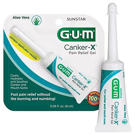 GUM Canker-X Oral Pain Relief Gel With Aloe Vera Nozzle - 0.28 Fl. Oz. - Shaw's
