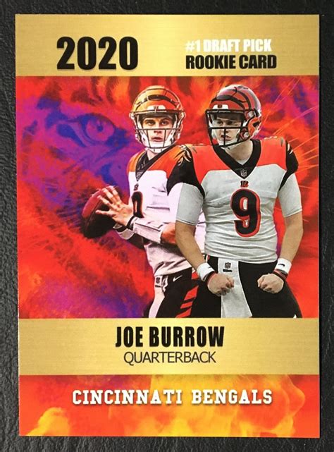 2020 Rookie Phenoms Joe Burrow Rookie Custom Card Condición | Etsy