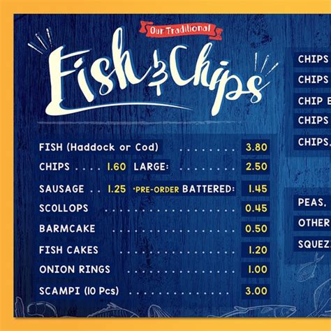 Fish and Chip Shop Menu Design | Menu contest