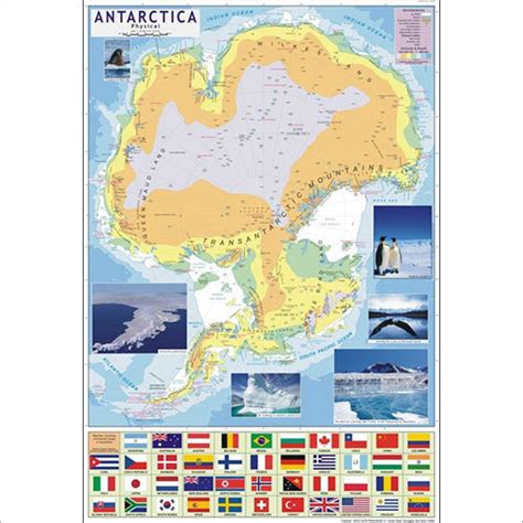 Antarctica Physical Map - Vidya Chitr Prakashan ( VCP )