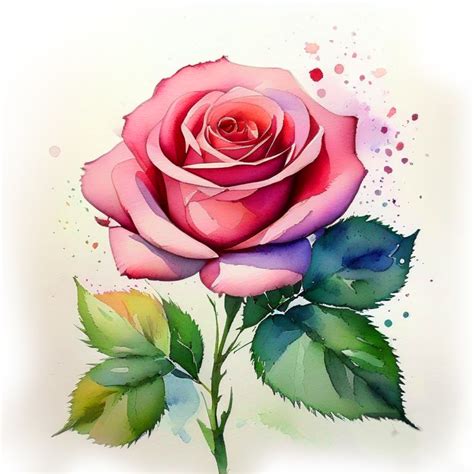 Red rose watercolor drawing sketch clipart | Clipart Nepal