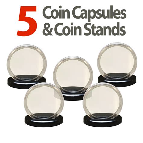 5 Coin Capsules & 5 Coin Stands for MORGAN / PEACE / IKE DOLLARS Airtight 38mm | eBay