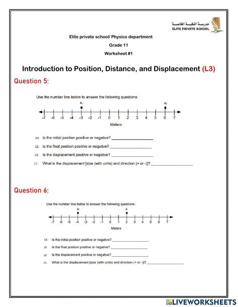 Distance and Displacement worksheet by Coach H Science Class worksheets library - Worksheets Library