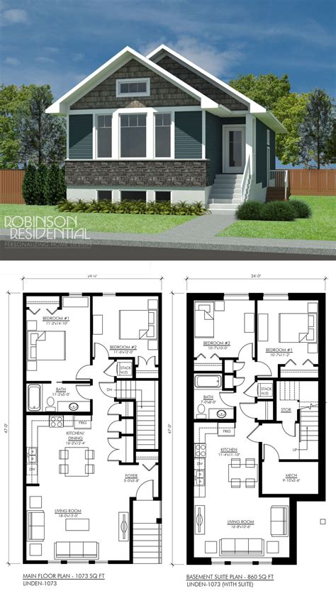 House Plan With Basement Apartment in 2020 | Basement house plans, New ...